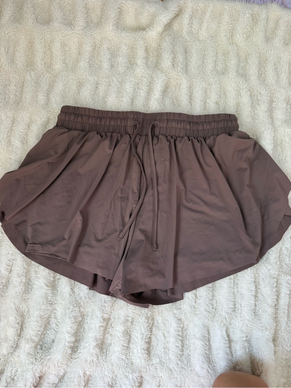 Women’s Athletic Drawstring Shorts - Mauve Brown